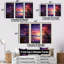 «Pink Moon Sunrise Space Landscape I», art mural abstrait-1331220096-1331220103