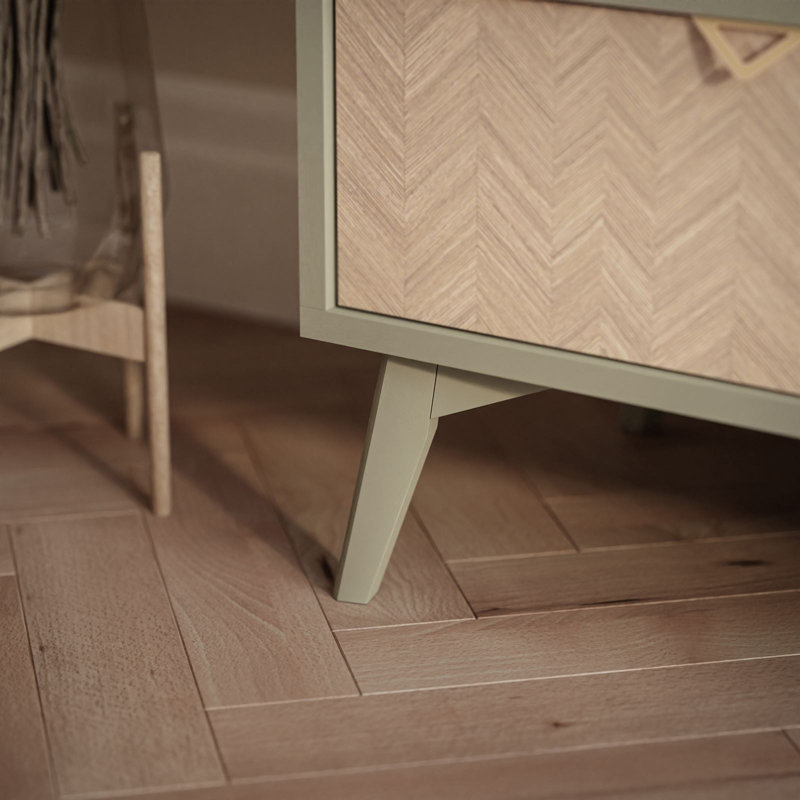 Dajha 158cm W 3 - Drawer Chest of Drawers, Scandi Herringbone Pattern