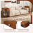  2 PCS Narrow End Tables w/Drawer Shelves & Rubber Wood Legs Sofa Side Table