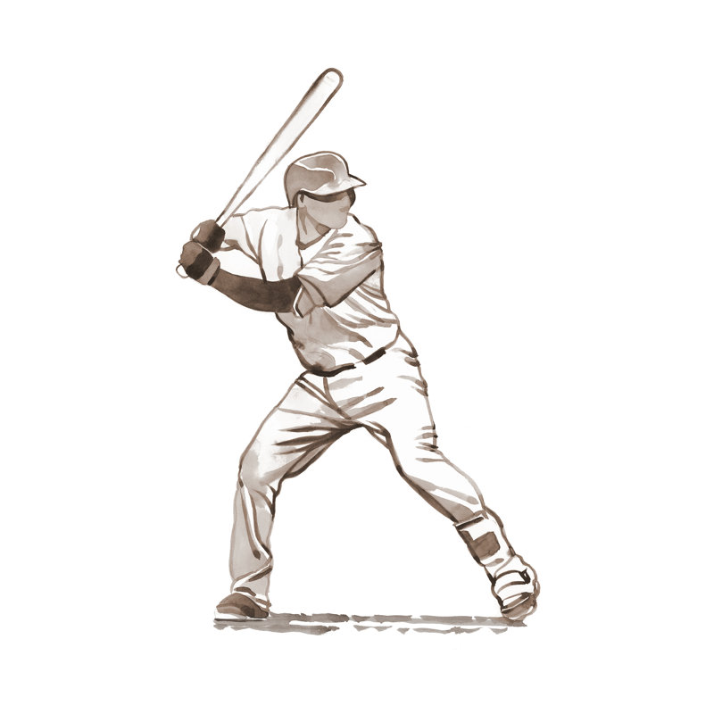Play Ball VI Painting by David Erickson, Image Brush Gel, 48" H x 36" W x 1.5" D