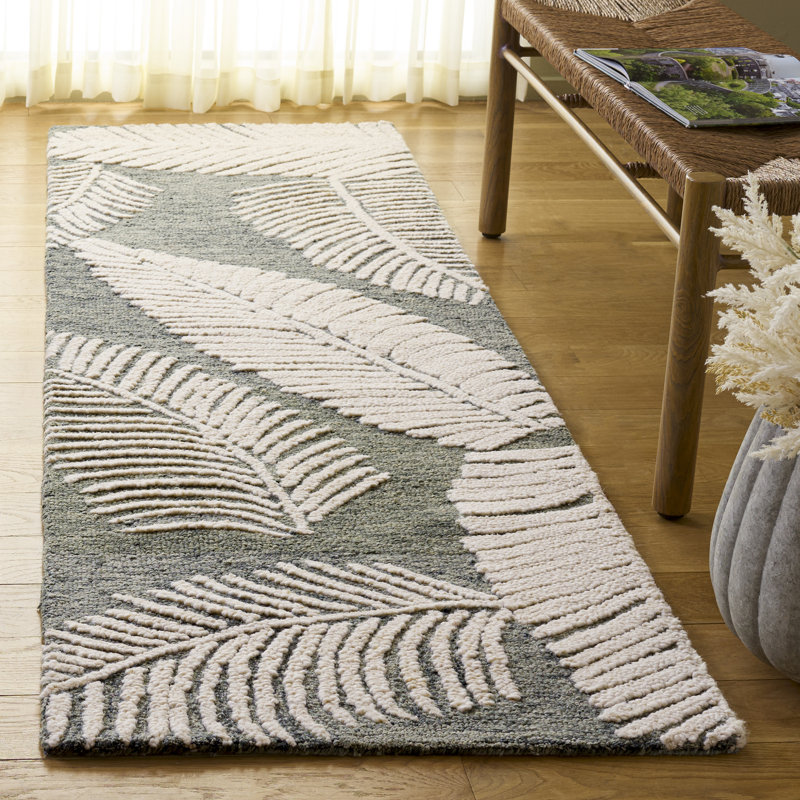 Tapis d'intérieur en laine touffeté à la main Jardin, Tapis de couloir 2 pi 3 po x 8 pi 0 po