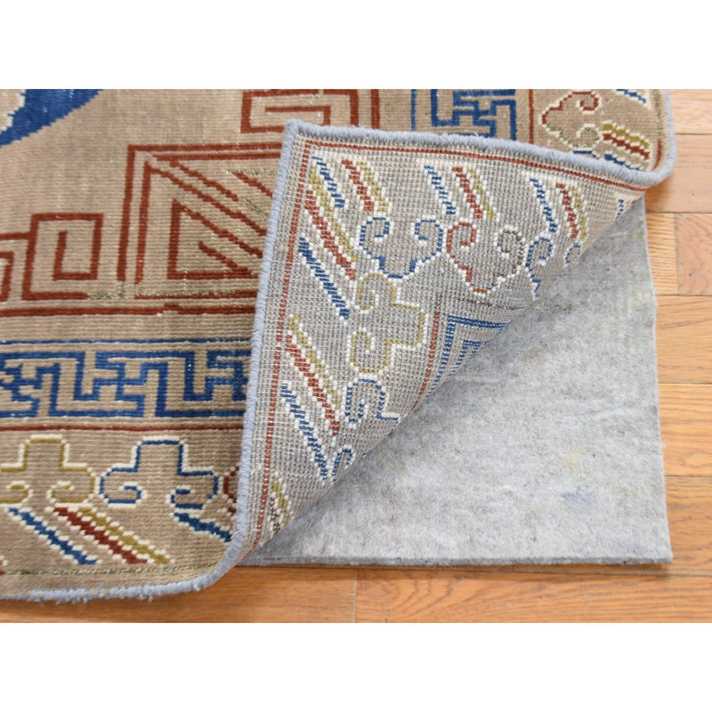 Tapis beige en laine noué à la main 2 pi 2 po x 2 pi 2 po 466640998DD64FC9B5AF4374EB72172A