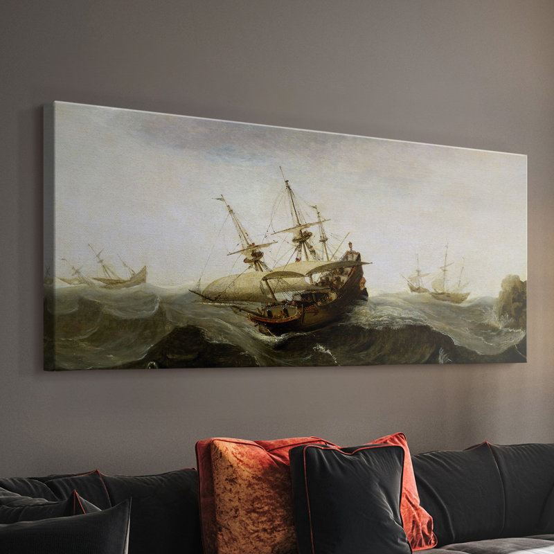 Paysage, série CCX-III, toile tendue avec châssis, prête à être accrochée, H 16 po x l 40 po