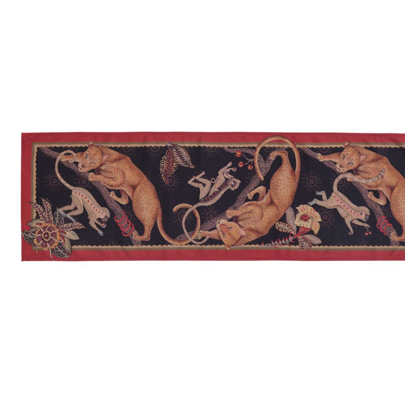 Monkey Tales Table Runner - Linen, 94" L, Night
