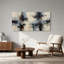 Toile abstraite abstraite noire, grise et orange-854855940