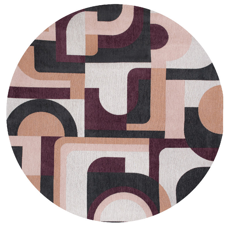 Geometric Recycled P.E.T Area Rug, Round 240cm