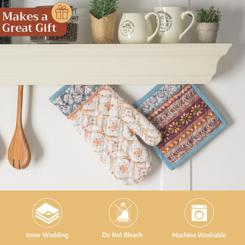 Gants de cuisine 100% coton 7 po x 13 po Maison de Hermine