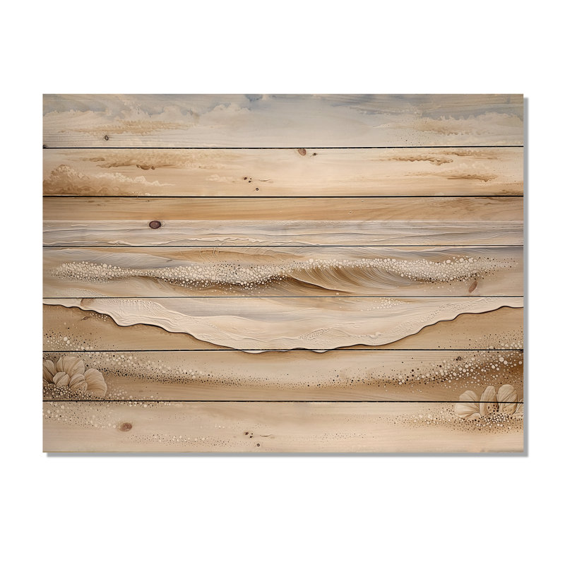 «Shifting Tides In Panama II», impression sur bois de plage brun sur bois de pin naturel, H 34 po x l 44 po x P 0,78 po
