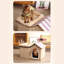 Maison pour chat 2-en-1 avec perchoir de toit moelleux et intérieur doux - idéale pour se reposer et dormir-1512649202