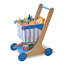 Teamson Kids - Little Helper Mr. Fresh Shopping Cart With Groceries - Blue