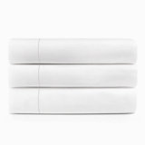 Lightweight Cotton Blend Hotel Quality Flat Bed Sheet Set, Bright White