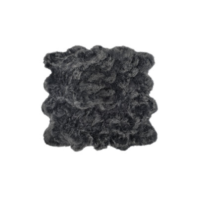 Tapis gris uni touffeté en acrylique