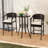 3 Pcs Patio Rattan Bar Set Wicker Armchairs & Round Table With Tempered Glass Top