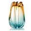 Vase en verre soufflé à la main - petit vase art déco moderne à large ouverture pour salon, bureau, centre de table, bibliothèque, décoration de mariage
