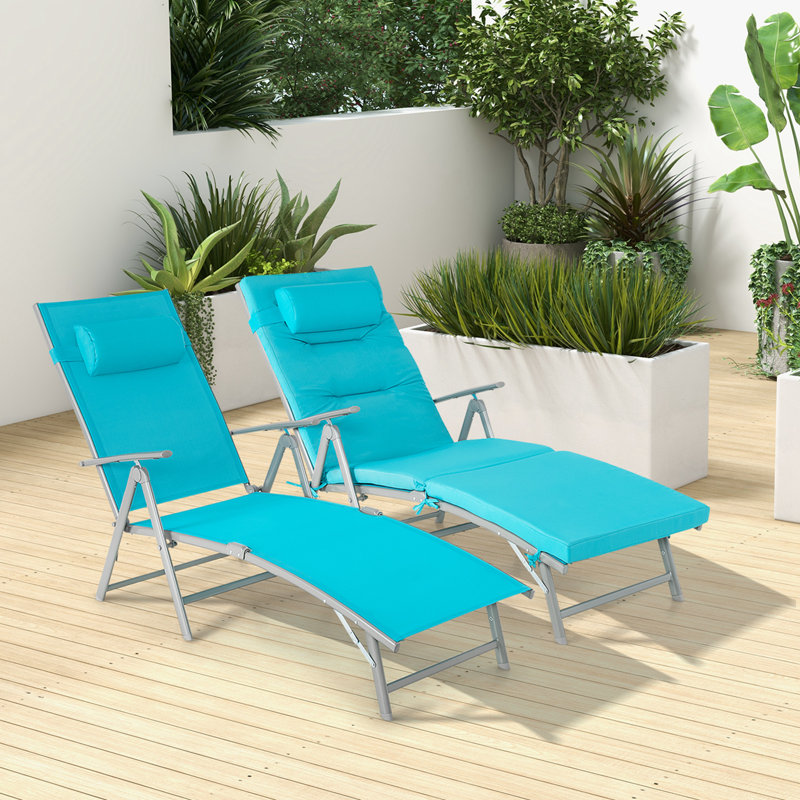 Chaise longue d'extérieur en métal Babers