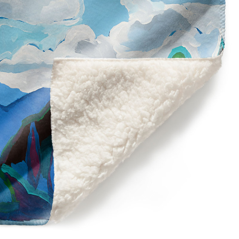 Couverture en sherpa couleur et nuages, l 51 po x L 60 po