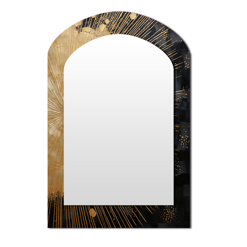 Miroir mural A Shower Of Golden Fireworks I - Beige Glam, 43 po x 33 po