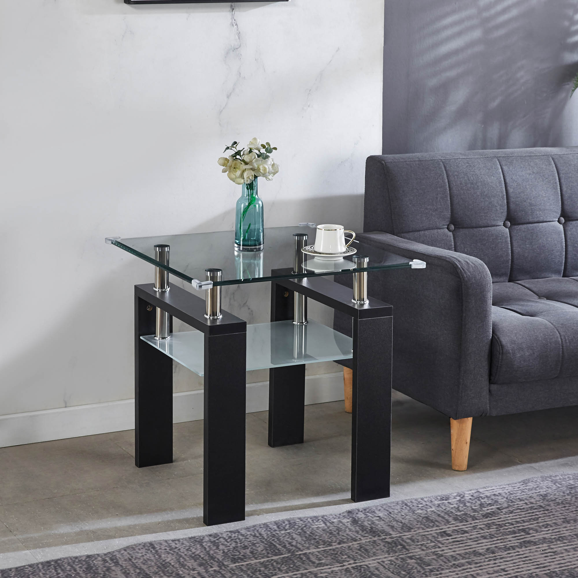 Westco Furniture Square Glass End Table & Reviews Wayfair