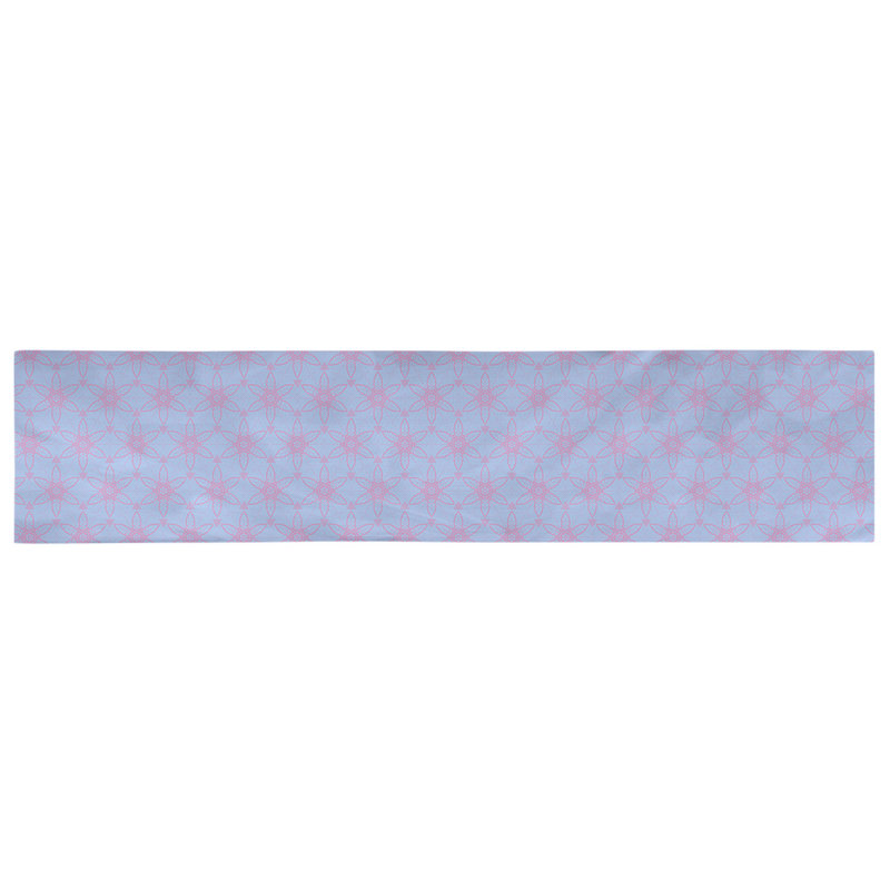 Chemin de table orné Mcguigan, 90 po x 16 po, Bleu / Rose