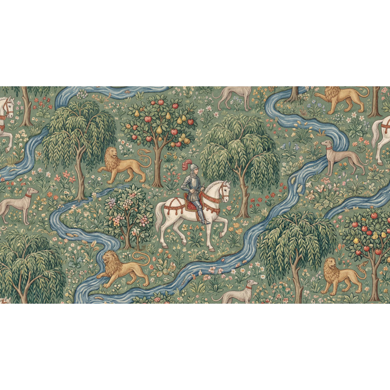 Papier peint nature chevaliers médiévaux, Non-Woven Nonpasted, 200 po x 120 po