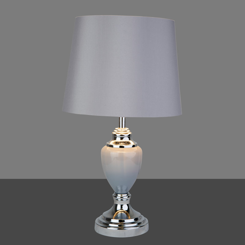 Zellner 45cm Grey Chrome Table Lamp
