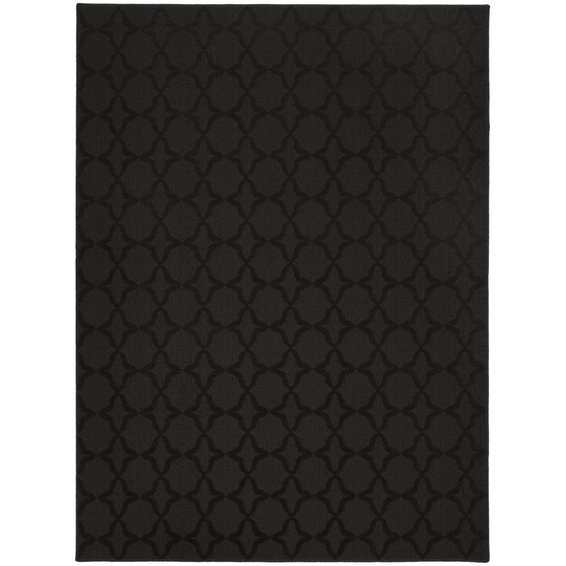 Tapis rectangulaire touffeté à motif géométrique noir, Rectangle 9 pi x 12 pi