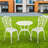 Bistro Table and Chairs Set of 2 with Umbrella Hole for Garden,White-999025432