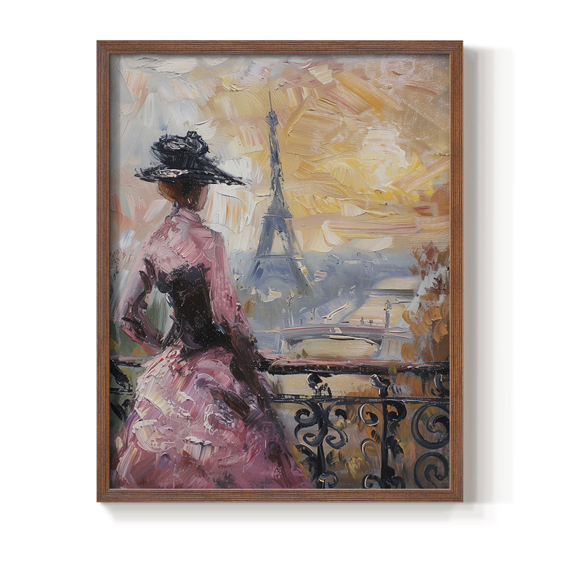 Reproduction encadrée WOMEN Series DCXVIII - bois massif, H 11 po x l 9 po, Noyer