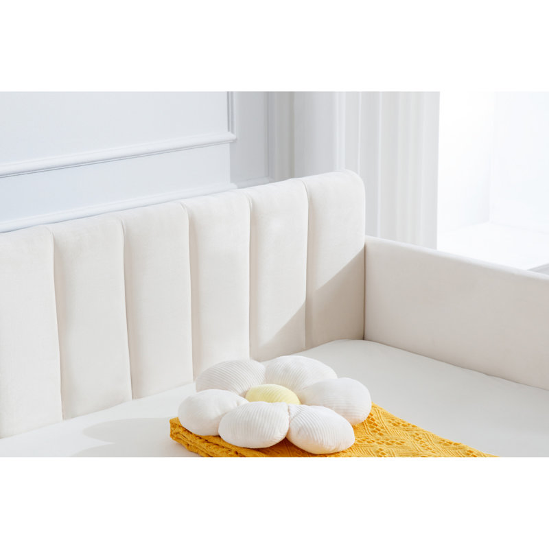 Lit de jour moderne en velours avec construction stable et sans sommier pour une chambre à coucher élégante