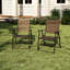 2 chaises pliantes d'une capacité de 350 lb, résistantes aux intempéries, assemblage nul, plat pour table en verre et cabanon, support, protection, installation rapide sur petit jardin