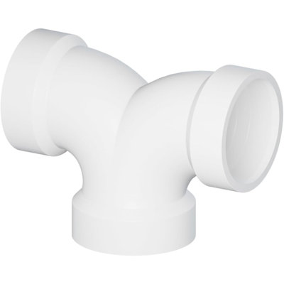 1-1/2 in. White PVC DWV Double 1/4 Bend 90° Elbow, Hub x Hub x Hub, Drain Waste Vent Fitting, (50 Pack)