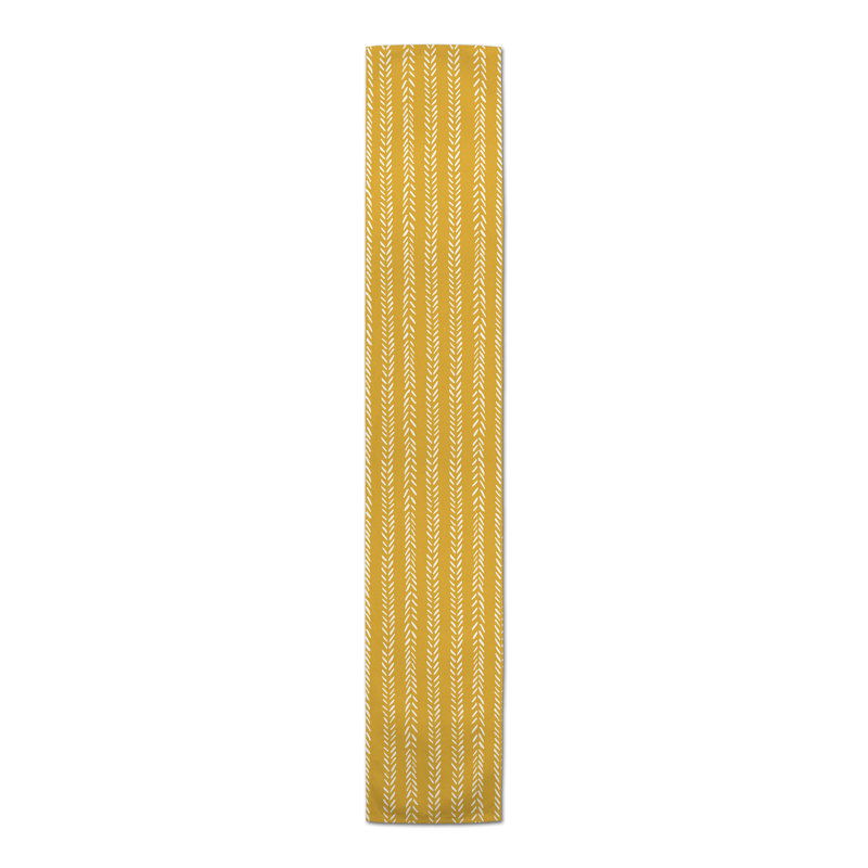 Adlyn Rectangle Polyester Table Runner, 90" x 16", Yellow