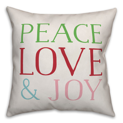  Housse de coussin Peace Love and Joy