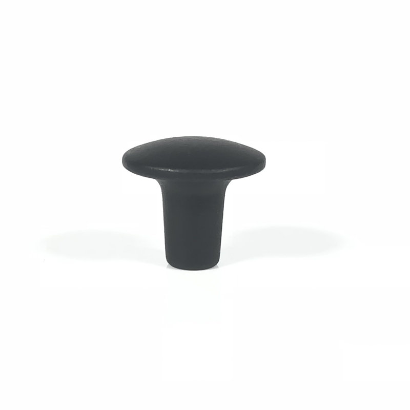 Acorn Round Black Iron Cabinet Knob with Mounting Hardware