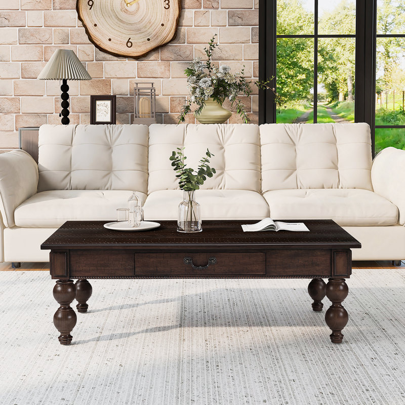 Table basse rectangulaire rétro, Espresso