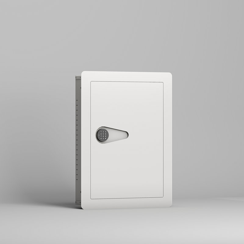 Multi Functional Safe, 21.65" H x 4.33" W x 16.14" D, Off White