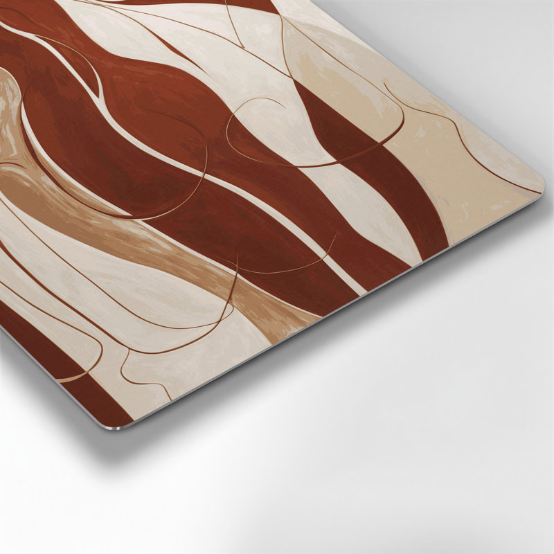Art mural abstrait en métal brun 17, H 11 po x l 14 po