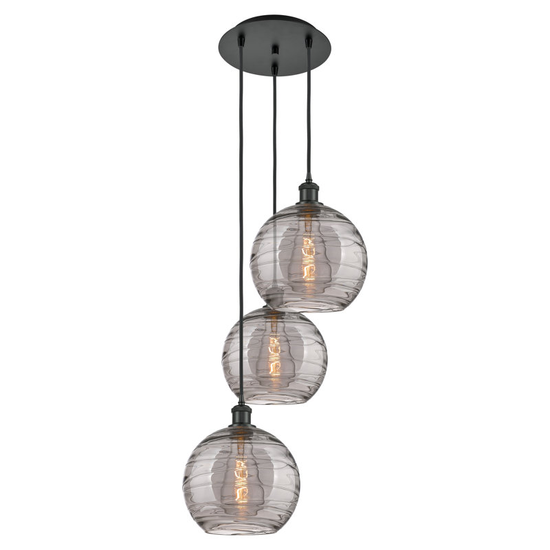 Luminaire suspendu 3 lumières Ellington, H 35,63 po x l 16,5 po x P 16,5 po, Noir mat