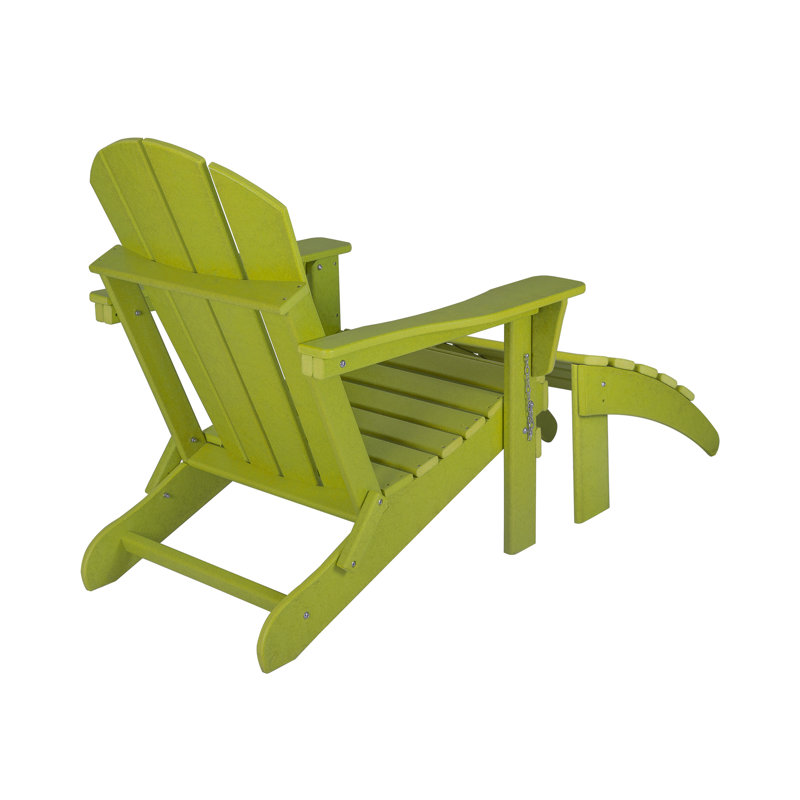 Chaise Adirondack pliante en plastique avec repose-pieds Laguna, Lime