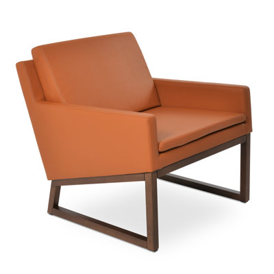 Fauteuil Nova en cuir caramel Nova