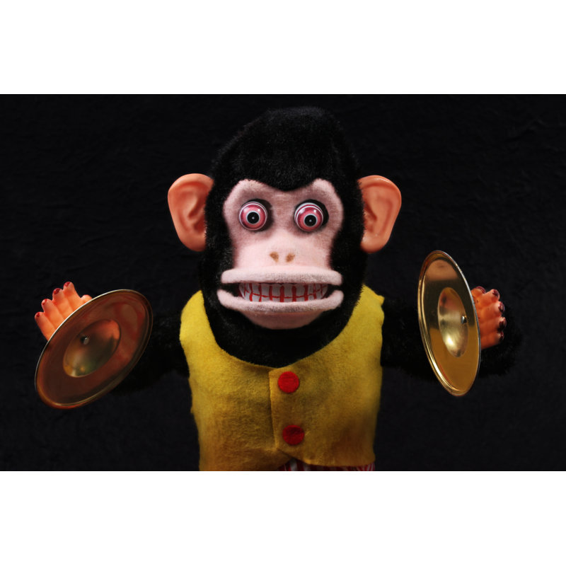 Cymbale jouant du singe par Valerie Loiseleux, H 32 po x l 48 po