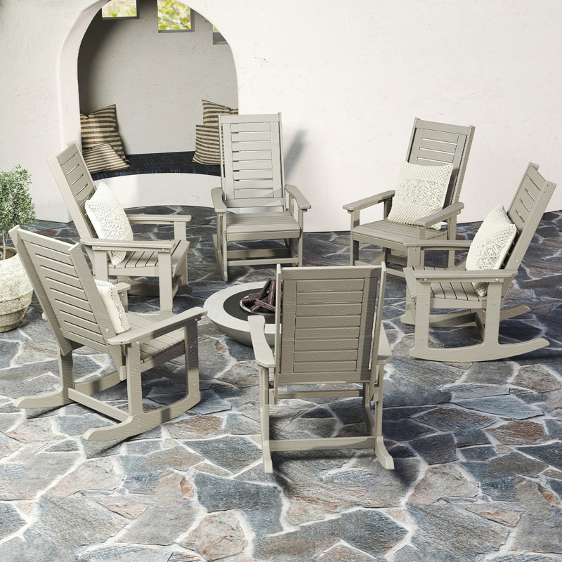 Chaise Adirondack berçante Hdpe (ensemble de 6), Bois