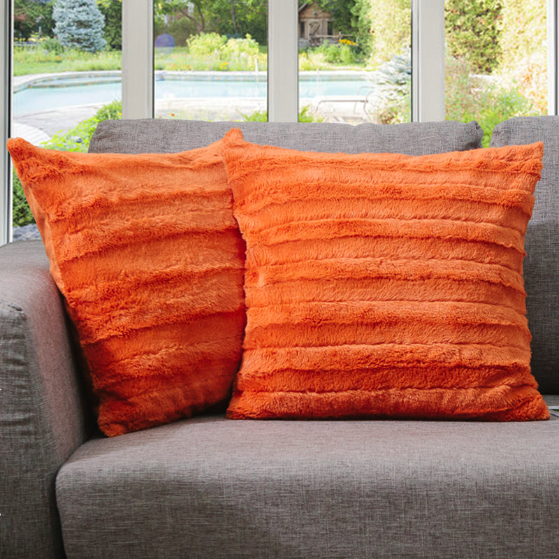 Housse et insert de coussin carré FRBIN, Rouille, H 24 po x l 24 po