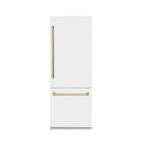 ZLINE 30 Autograph Edition 16.1 cu. ft. Built-in 2-Door Bottom Freezer Refrigerator with Accent