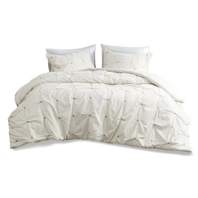 Housse de couette en coton brodé très grand / très grand avec fermeture à boutons 3 pièces très grand / très grand