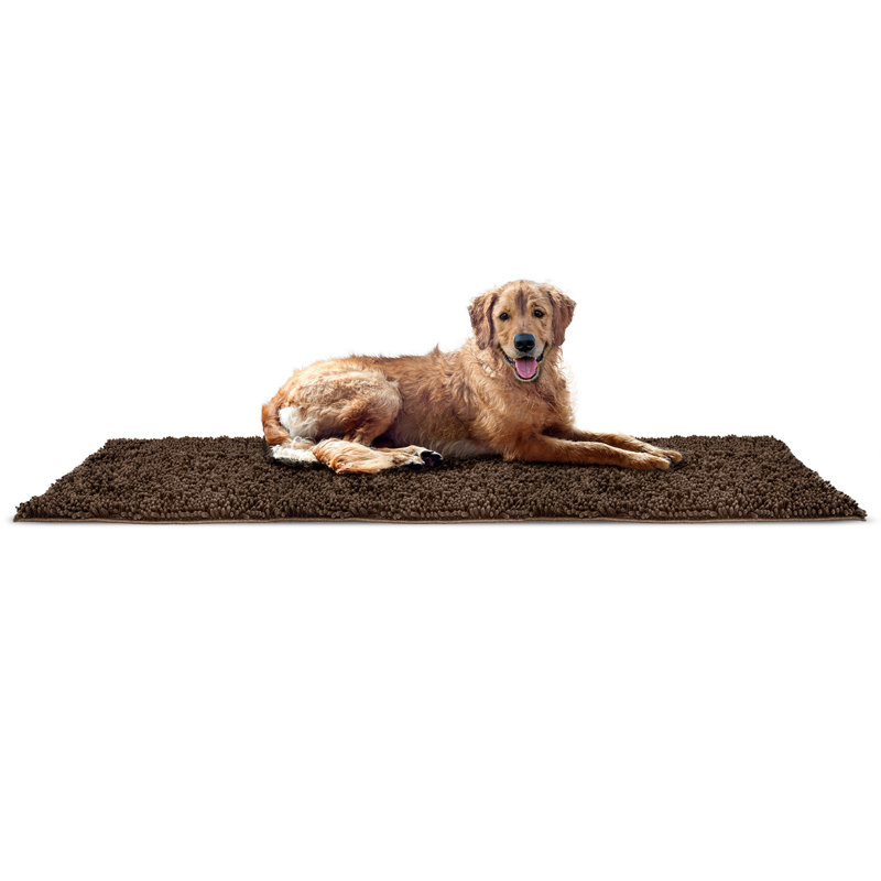 Muddy Paws Chenille Towel and Shammy Pet Mat, Mud, Runner (60" W x 30" D x 1" H)