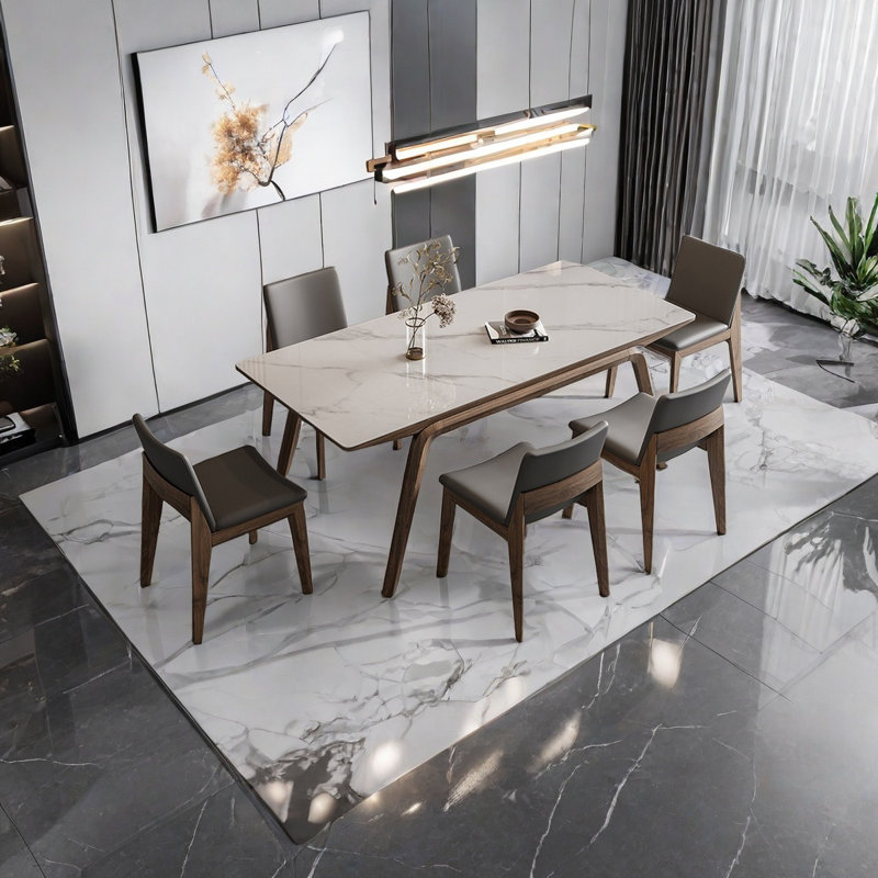 Table de salle à manger Shiny Rock Board, H 29,5 po x L 70,9 po x l 35,4 po