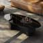 Table basse ovale en marbre clair de luxe-104312142