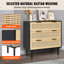 Commode 3 tiroirs en rotin, commode Boho, commode en rotin avec rangement spacieux