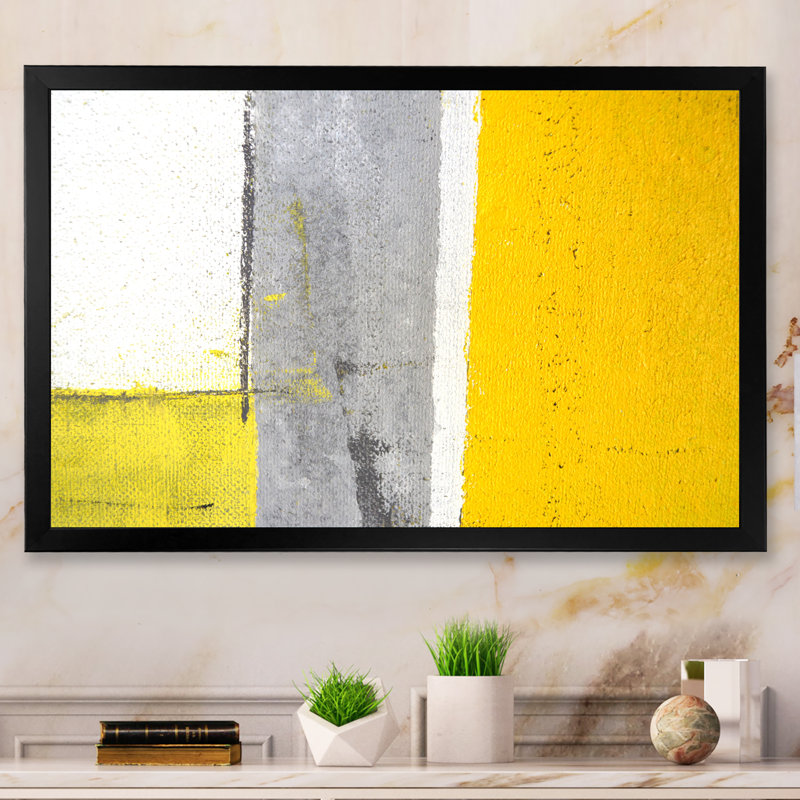 «Gray and Yellow Colorfields», reproduction de cadre photo sur toile, H 8 po x l 12 po x P 1 po, Toile avec cadre noir
